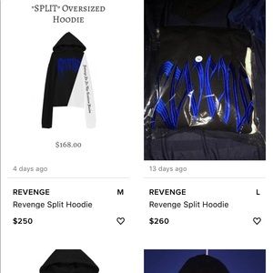 revenge split hoodie blue